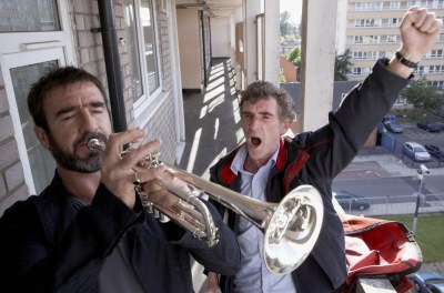 Cantona blowing his own trumpet. Boom!