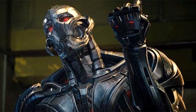 Ultron performing the universally known hand gesture for 'wanker'